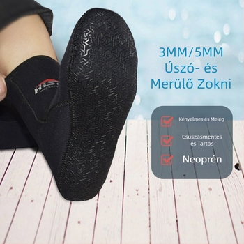 Uniszex 3 mm-es neopren búvár zokni, Hisea O137, búvárkodáshoz, szörfözéshez és snorkelhez