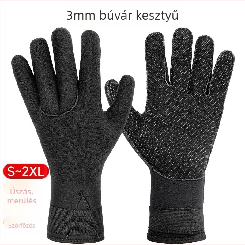 Uniszex neoprénes úszó- és búvárkesztyűk - csúszásmentes, kopás- és karcolásálló, meleg és hidegálló