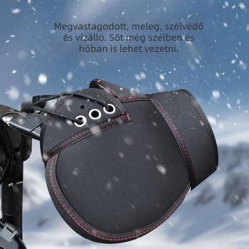 Téli kerékpáros kesztyű neopren/merülési anyagból és polár fleece béléssel, szélálló, bélelt fleece, vastag