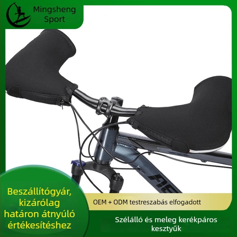 Téli kerékpáros kesztyű — diving fabric, szélálló, uniszex, felnőtteknek