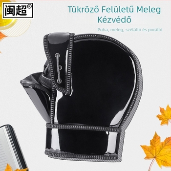 Téli motorkerékpáros kormánykesztyűk férfiaknak és nőknek, szélálló, vízálló, fleece-béléses, vastag pamut párnázással