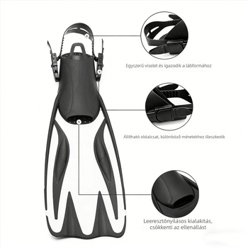 Felnőtt állítható búváruszók - Anyag: TPR+PVC+PP, CE tanúsítvány, Modell 6894