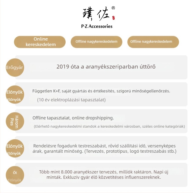 Réz karkötő zománccal, virág- és Ruyi motívummal, elektroplattált felülettel, Pz accessories, Yiwu, őszi 2024, irodai stílus