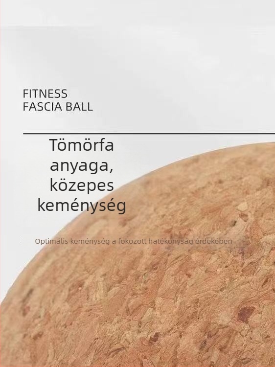 Parafa fasciális labda masszázs és rehabilitációhoz – nem felfújható; 200 g; anyag: parafa; alkalmazási területek: egészségügyi masszázs, fitnesz és szépség, táncmozgások