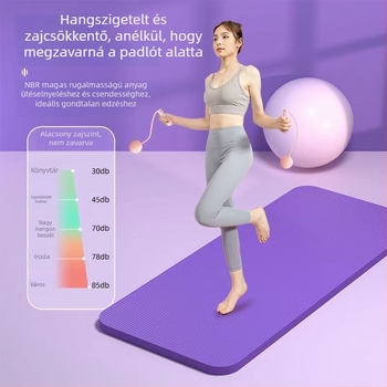 Jógaszőnyeg nitril, 8 mm vastagság, csúszásmentes, ütéscsillapító, hangtalan