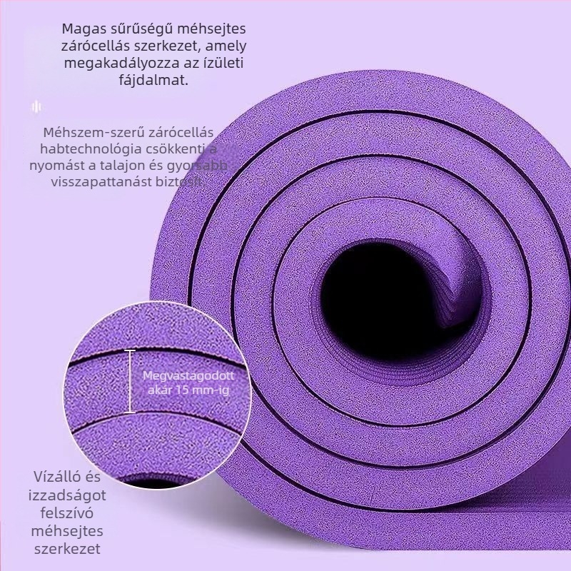 Jógaszőnyeg nitril, 8 mm vastagság, csúszásmentes, ütéscsillapító, hangtalan