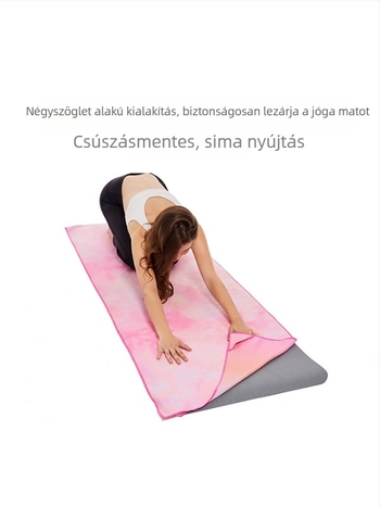 Jógamatrac törölköző, mikroszálas, 1 mm vastagság, csúszásmentes, izzadságfelszívó, összehajtható