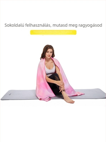 Jógamatrac törölköző, mikroszálas, 1 mm vastagság, csúszásmentes, izzadságfelszívó, összehajtható