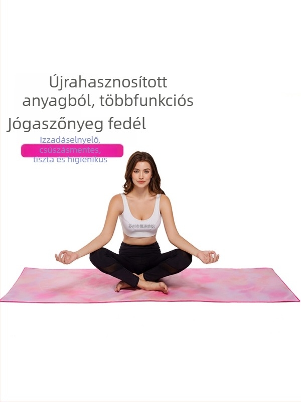Jógamatrac törölköző, mikroszálas, 1 mm vastagság, csúszásmentes, izzadságfelszívó, összehajtható