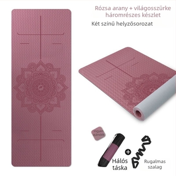 Jógaszőnyeg - Kétoldalas csúszásmentes, extrán széles, extrán vastag (6 mm, TPE)