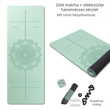 Jógaszőnyeg - Kétoldalas csúszásmentes, extrán széles, extrán vastag (6 mm, TPE)