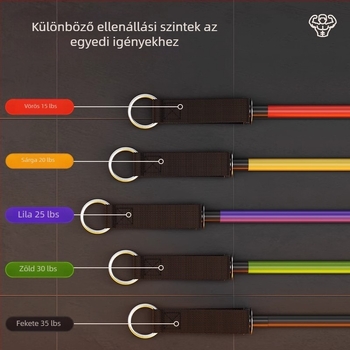 Rugalmas ellenállás szalag húzókészlet – 11 darab, TPR anyag, felnőtteknek, otthoni edzés