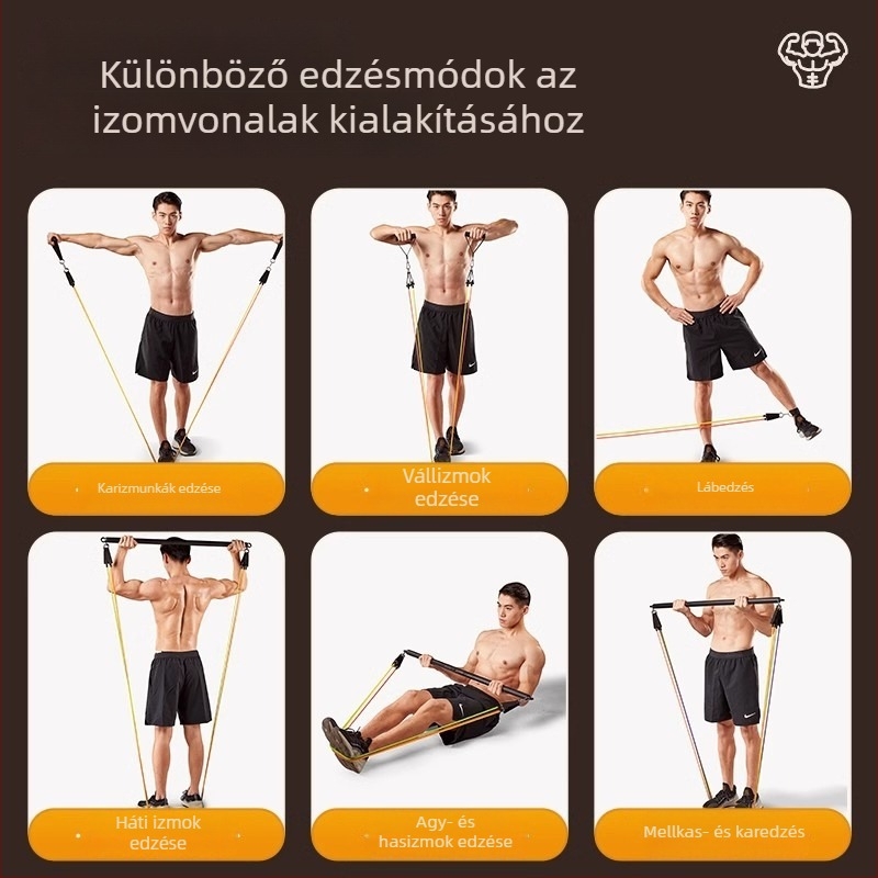 Rugalmas ellenállás szalag húzókészlet – 11 darab, TPR anyag, felnőtteknek, otthoni edzés
