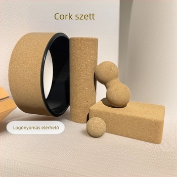 Parafa jóga kerék – hátmasszázs, vállnyitás, hátrahajlás segítő, anyag: PP + parafa, márka: Xinge