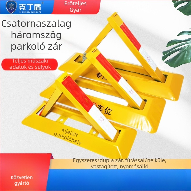 Parkolási padlózár Type A – megerősített ütközésvédelmi kialakítás, hidegen hengerelt acéllemez, acél zárgolyó, parkológarázsokhoz, Keding Shield