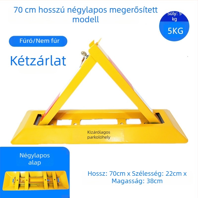 Parkolási padlózár Type A – megerősített ütközésvédelmi kialakítás, hidegen hengerelt acéllemez, acél zárgolyó, parkológarázsokhoz, Keding Shield