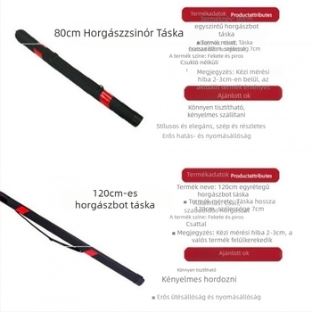 Horgászbot táska, merev héjjal – PVC anyag, nem vízálló