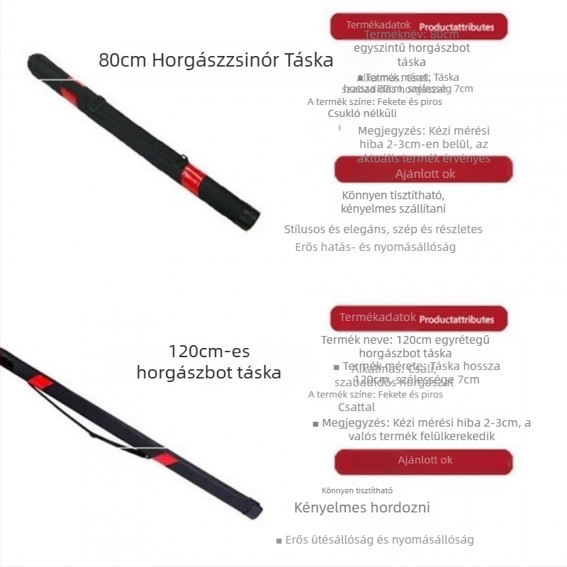 Horgászbot táska, merev héjjal – PVC anyag, nem vízálló