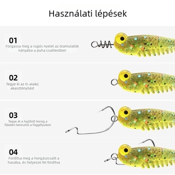 Horgászfelszerelés műcsalikhoz: rugós rögzítő tüske puha csalikkal, 304 rozsdamentes acél, Samsung Fishing Gear