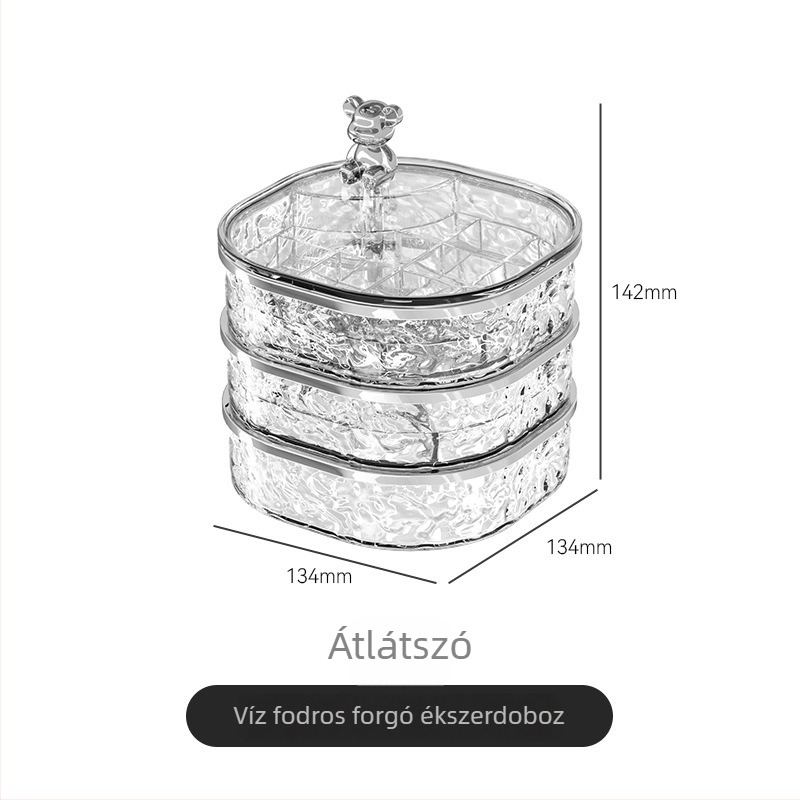 Ékszerdoboz PET+ABS, könnyű lux stílus, kemény, egyszínű