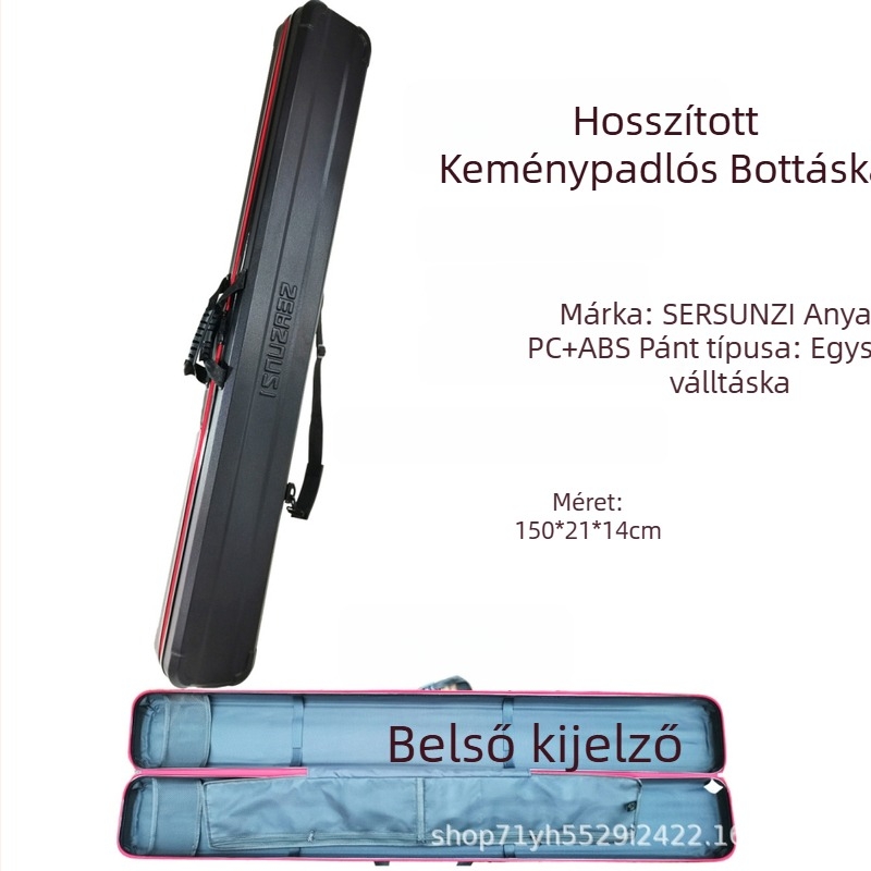 Horgászbotokhoz készült, kiterjesztett merev tok hosszú szekciók tárolására, PVC anyagból, nyomásálló kialakítás