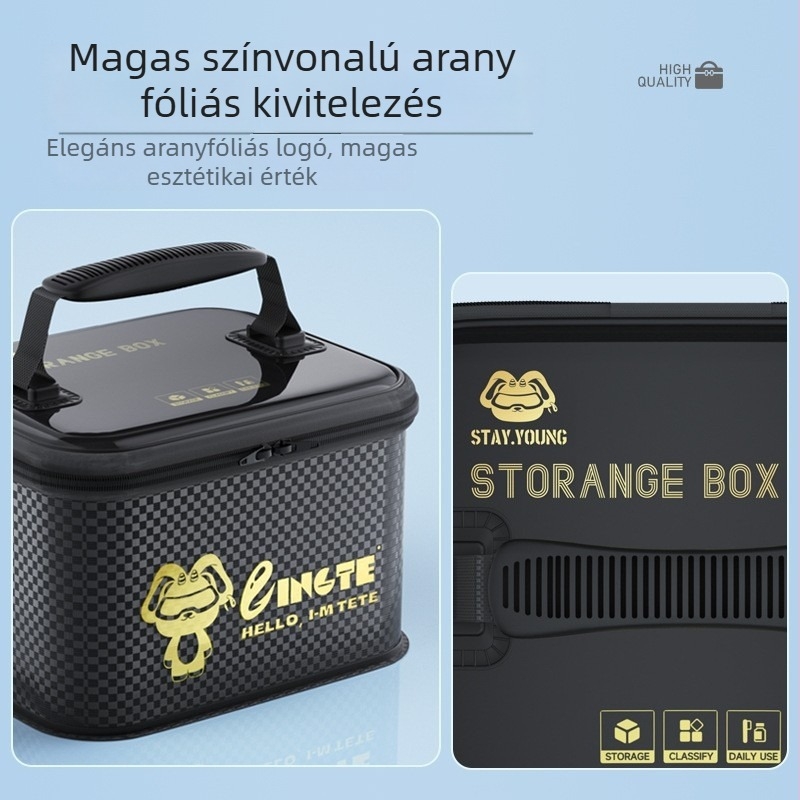 Lingte EVA megerősített horgászdoboz eszköztárolóval és damil-készlet tartóval
