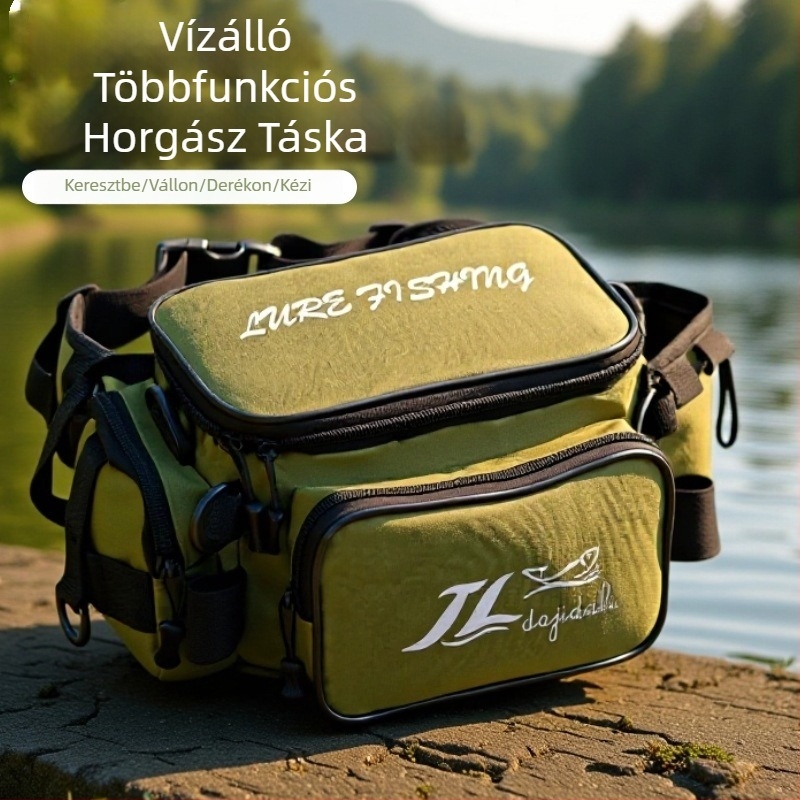 Luya Bag: Többfunkciós horgászati felszerelés tároló táska öv- és keresztpánttal, nagy kapacitású, vízálló tároló