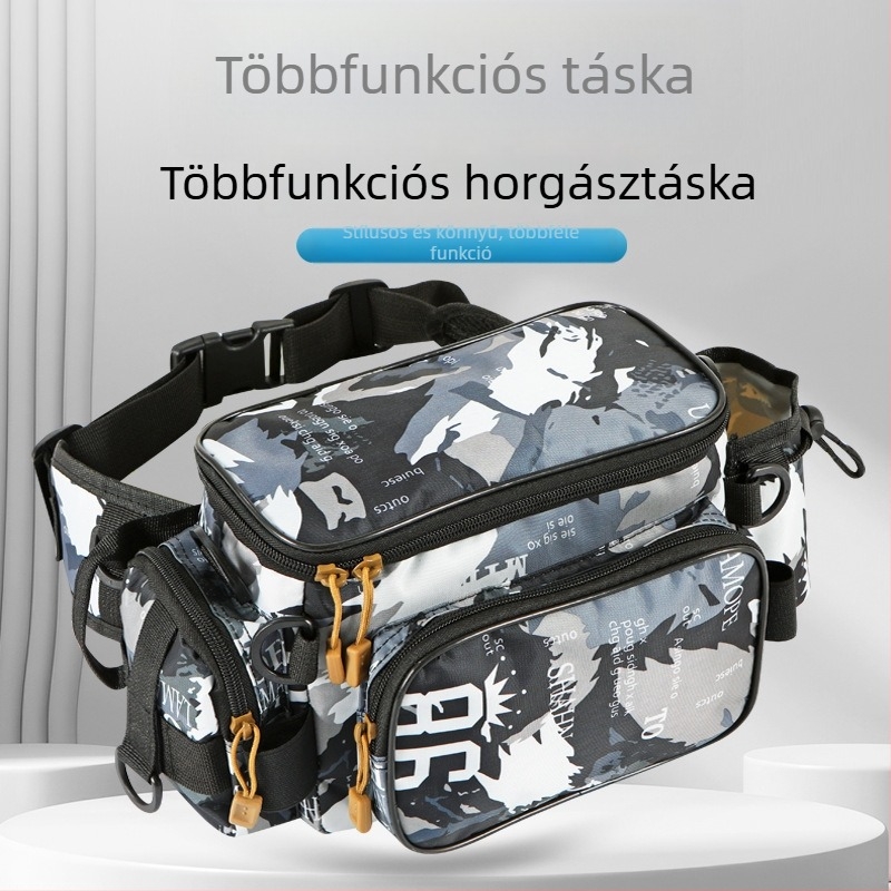 Multifunkcionális övtáska csalihorgokhoz és horgászfelszereléshez, keresztpánttal, nagy kapacitású, vízálló