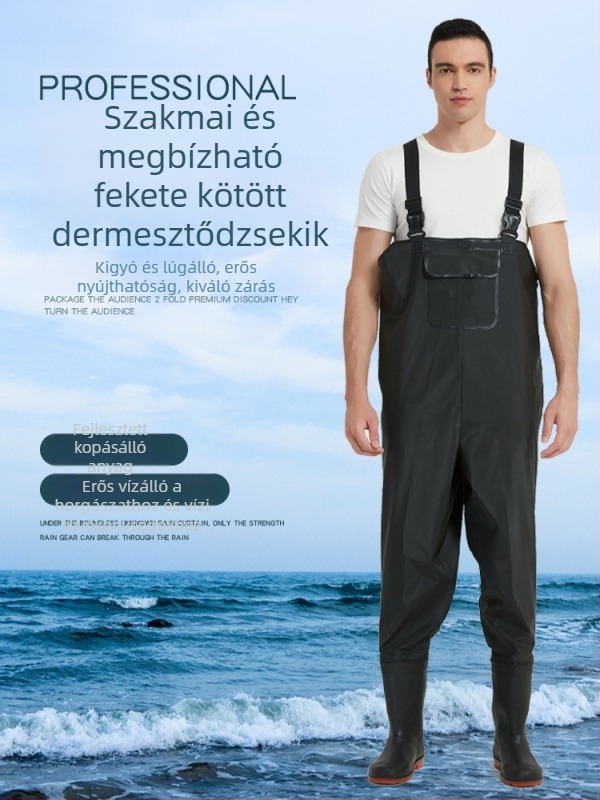 Haixiang horgász nadrág, vízálló és kopásálló, PVC kötött anyag, 1 zseb, magas rugalmasság