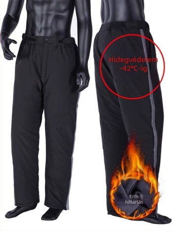 Uniszex kültéri vízálló és szélálló horgász nadrág téli meleg fleece béléses