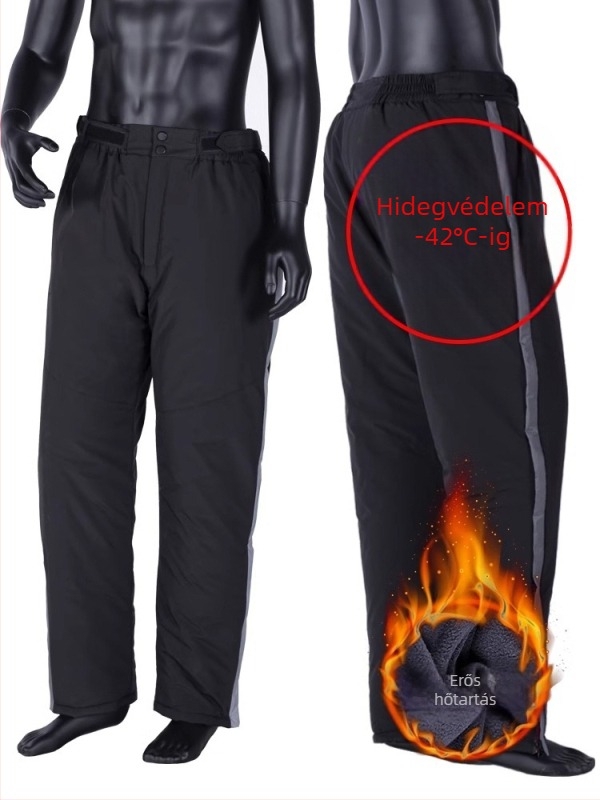 Uniszex kültéri vízálló és szélálló horgász nadrág téli meleg fleece béléses