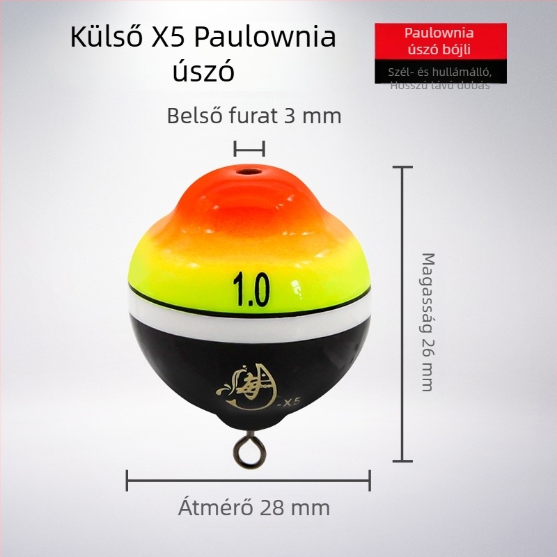 X5 Külső Apo úszó tengeri horgászathoz, fa úszó világító betéttel