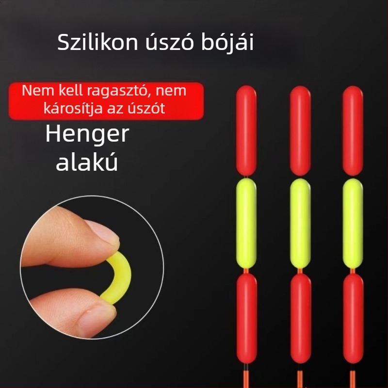 Hengeres horgászúszó figyelemfelkeltő bab alakú dizájnnal és kiváló minőségű rugalmas szilikon farokkal.