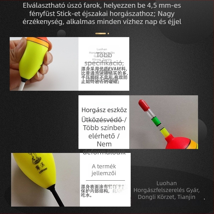 EVA puha úszó világító betéttel tengerparti és sziklákról történő horgászathoz – hosszú dobás, hasi úszó