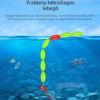 Fluoreszcens, aerodinamikus, hagyományos hétcsillagos úszó alkatrészek halászathoz