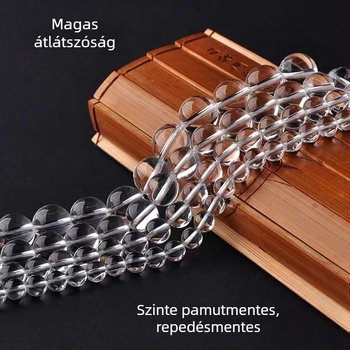 Természetes fehér kristály gyöngyök, áttetszőek, DIY karkötők és nyakláncok készítéséhez