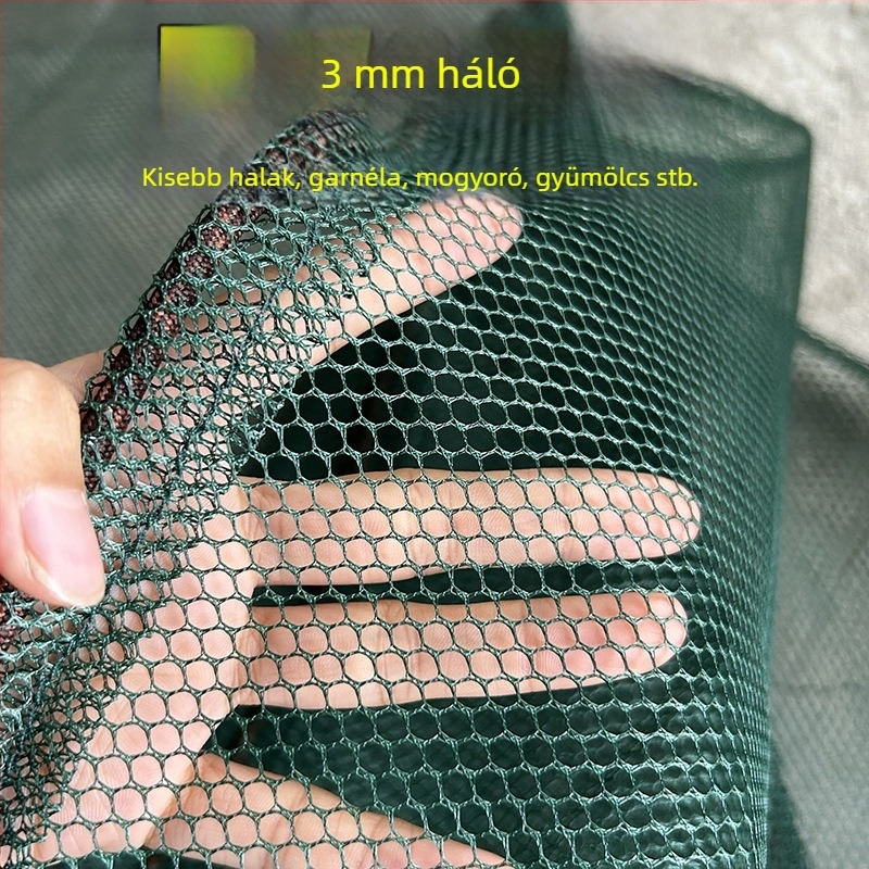 Horgászvédő háló táska, összecsukható, vastag háló, finom háló, húzózsinórral