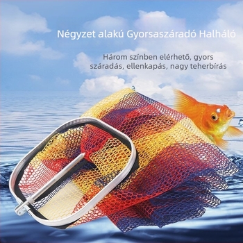 Négyzet alakú horgászvédő háló, vastag hálóanyag, összecsukható, gyorsan száradó, termékkód 3RXHXkYB