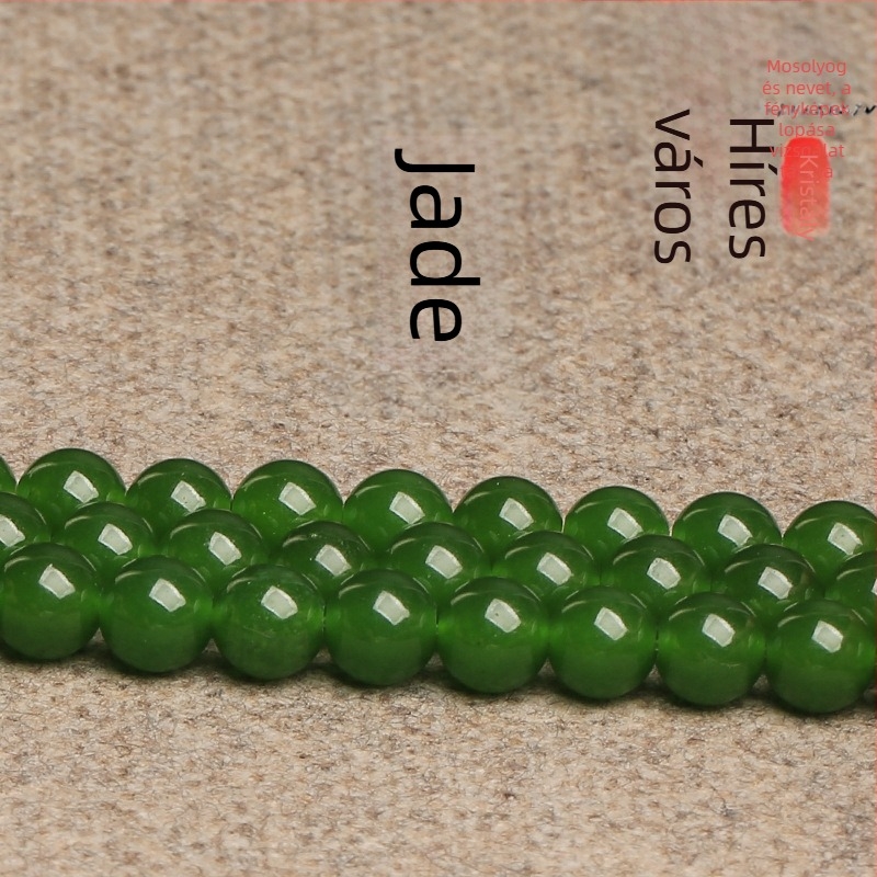 Laza gyöngyök mesterséges jádeból, polírozott felület, természetes stílus, nemes mintázat