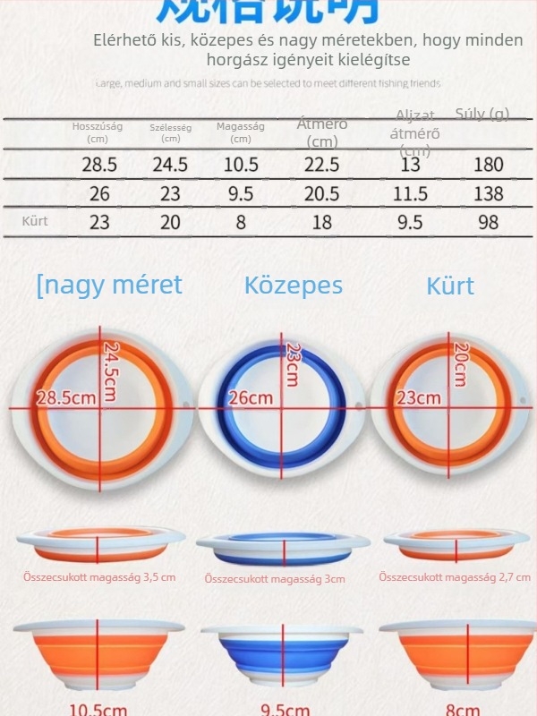 Összecsukható etetőtál horgászathoz, hordozható műanyag, Purple márka