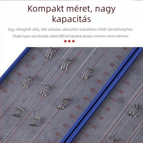 Horgász damil doboz, kettős rétegű, könnyű, skálával, akasztóval, műanyagból