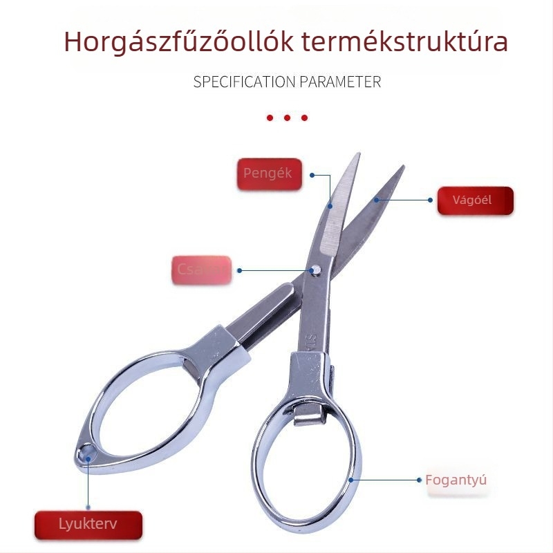 Horgász olló – Márka: WANG Wuquan; Származás: Kína; Anyag: ötvözet