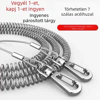Horgászbot biztonsági zsinór acélhuzalból, csúszásmentes zsinór