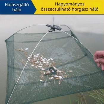 Garnéla horgász háló – nyitott kivitel, összecsukható emelőháló, garnéla ketrec, horgász háló eszköz (Márka: Egyéb; Anyag: Egyéb)
