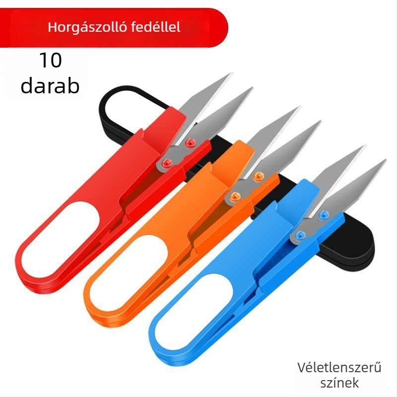 Mini horgászolló sapkával, csalira és zsinórokhoz — szénszálas kivitel, kompakt, többfunkciós