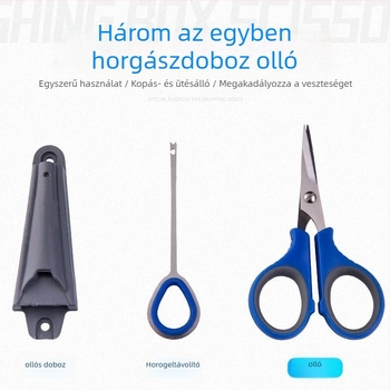 Három az egyben rozsdamentes acélból készült horgász eszköz: ólomfólia vágó, damilvágó és kis olló