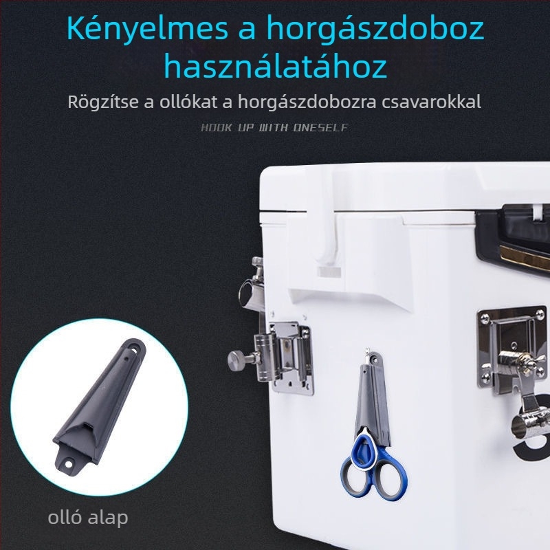 Három az egyben rozsdamentes acélból készült horgász eszköz: ólomfólia vágó, damilvágó és kis olló