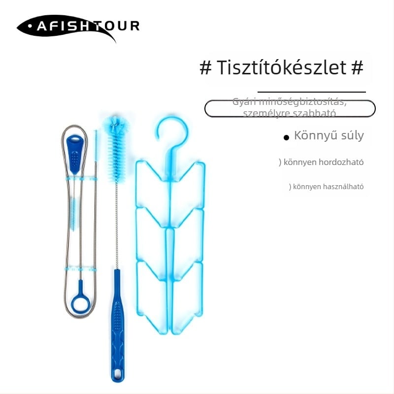 Kültéri hidratáló tasak tisztító kefés készlet, hordozható tisztító eszközökkel