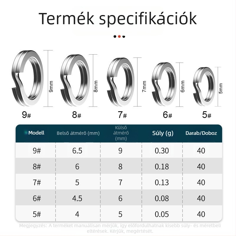 200 darab sík kettős gyűrű készlet csalik összekötéséhez