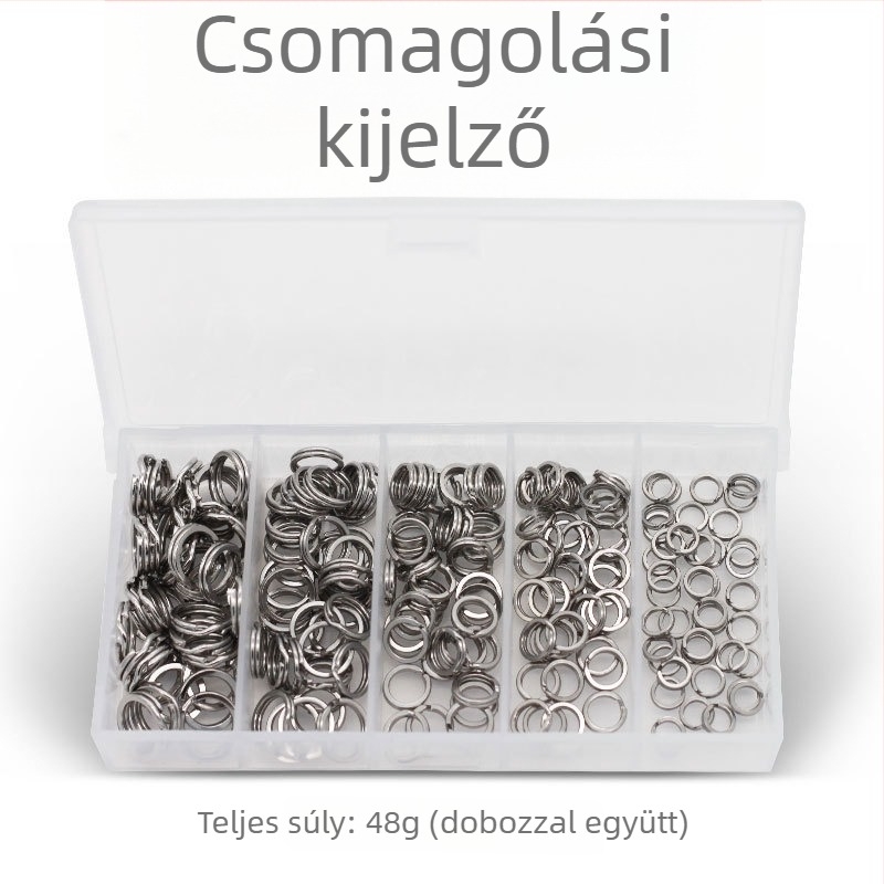 200 darab sík kettős gyűrű készlet csalik összekötéséhez